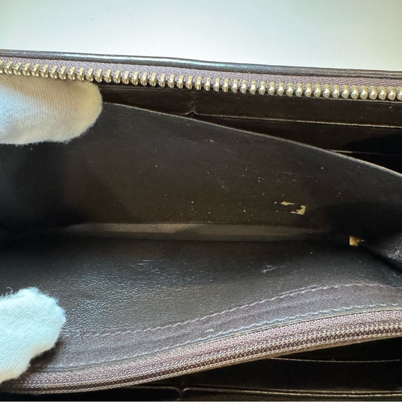 Gucci Sukey Zip Around Wallet In Dark Brown Leather W Goldtone GG Logo - Picture 10 of 16